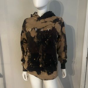 Obey tie dye hoodie sweatshirt pullover size medium